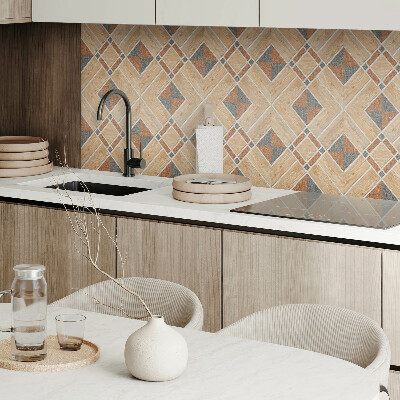 Square wall panel Geometric pattern with wood