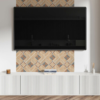 Square wall panel Geometric pattern with wood