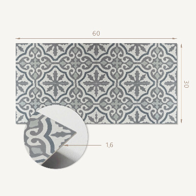 Square wall panel Mosaic pattern with ornaments