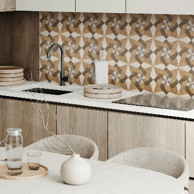 Square tv wall panel Polygonal wood mosaic