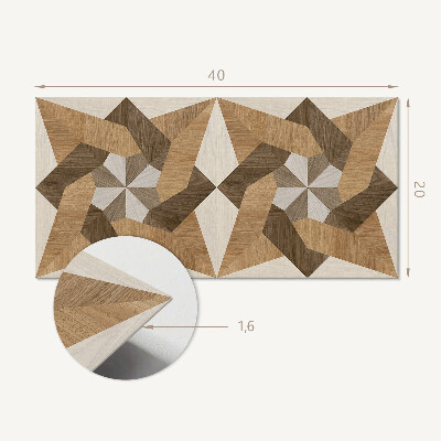 Square tv wall panel Polygonal wood mosaic
