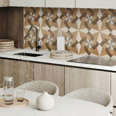 Square tv wall panel Polygonal wood mosaic