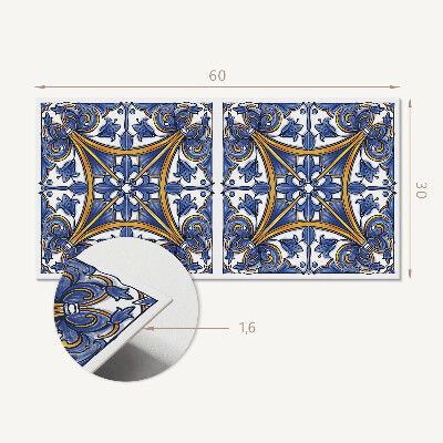 Square tv wall panel Plant pattern with ornaments
