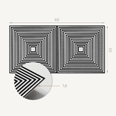 Pvc wall panel Concentric lines in squares