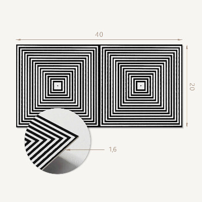 Pvc wall panel Concentric lines in squares