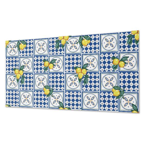 Square wall panel Lemon motif on tiles