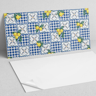 Square wall panel Lemon motif on tiles