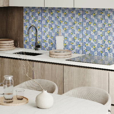 Square wall panel Lemon motif on tiles