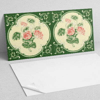 Square wall panel Floral pattern with leaves