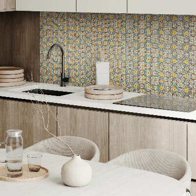 Square tv wall panel Mosaic pattern with flowers