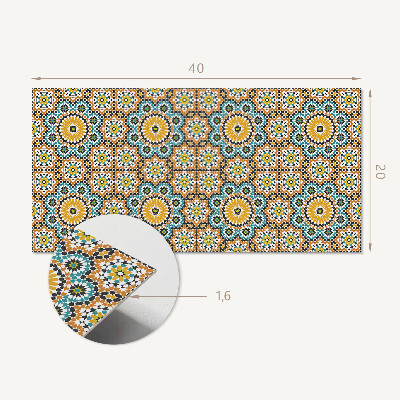 Square tv wall panel Mosaic pattern with flowers
