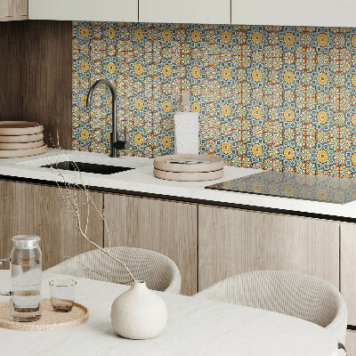 Square tv wall panel Mosaic pattern with flowers