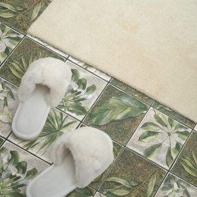 Square wall panel Leaves in a mosaic of nature