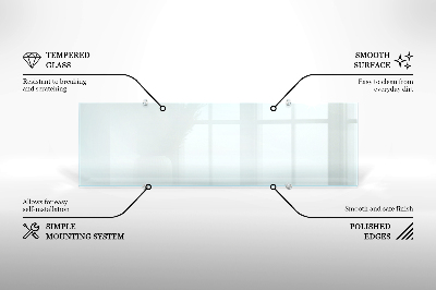 Glass cooker splashback transparent tempered glass