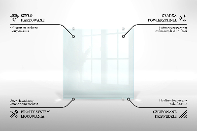 Glass worktop for the kitchen transparent