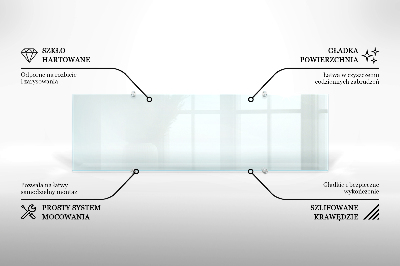 Glass cooker splashback transparent tempered glass