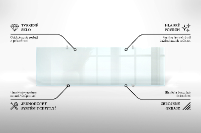 Glass worktop for the kitchen transparent