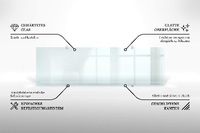 Glass cooker splashback transparent tempered glass