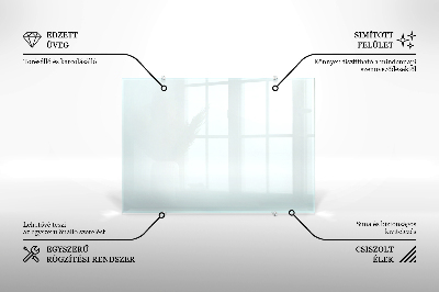 Glass worktop for the kitchen transparent