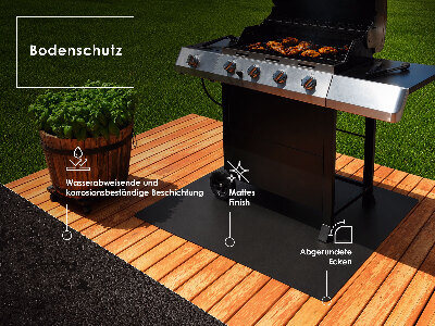 Barbecue floor protector Quarter 39x39 in (100x100 cm)