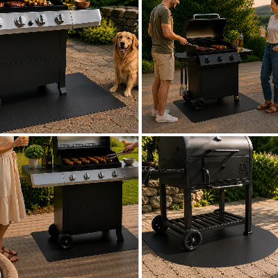 Barbecue floor protector Half-oval 31x35 in (80x90 cm)