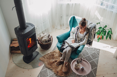 Glass hearth for log burner transparent