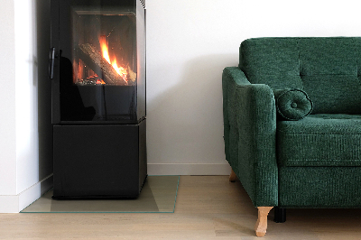 Glass hearths for wood burners transparent