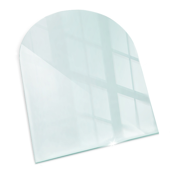 Glass hearth for wood stove transparent