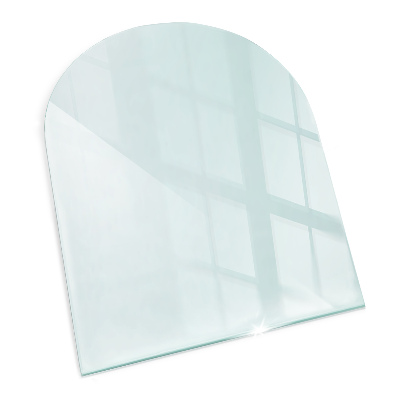 Glass hearth for wood stove transparent