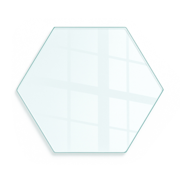 Hexagonal glass hearth transparent
