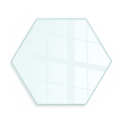Hexagonal glass hearth transparent