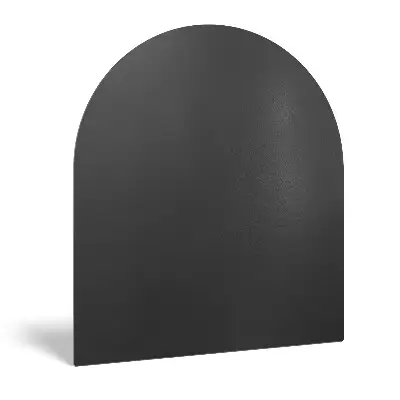 Semi-oval black steel fireplace hearth pad