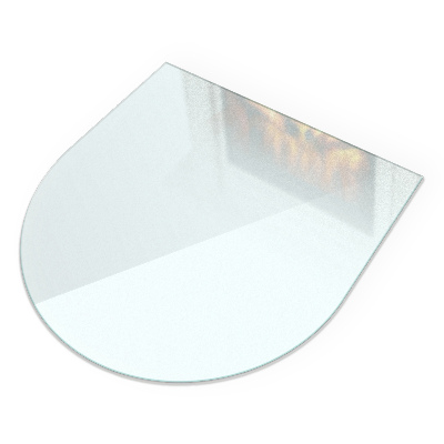 Glass hearth for log burner Semi-oval frosted glass