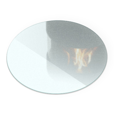 Circular fireplace base Translucent glass