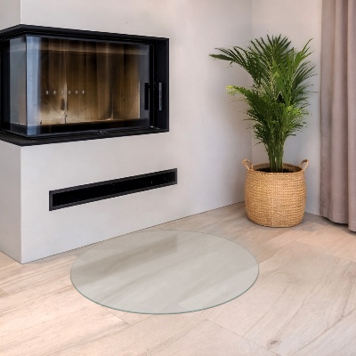 Circular fireplace base Translucent glass