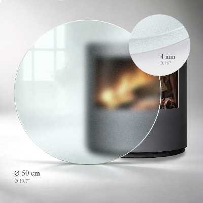 Circular fireplace base Translucent glass