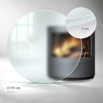Circular fireplace base Translucent glass