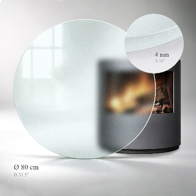 Circular translucent glass fireplace base
