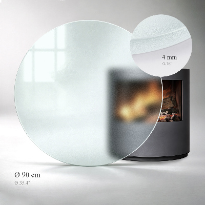 Circular fireplace base Translucent glass