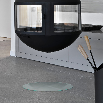 Circular fireplace base Translucent glass