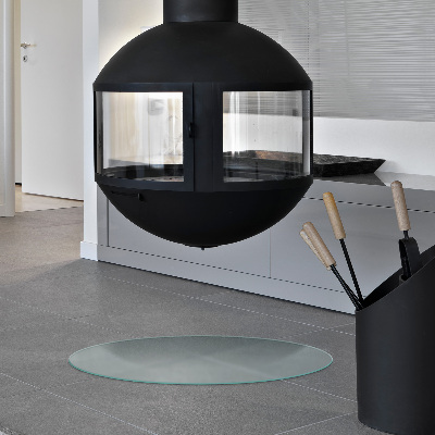 Circular fireplace base Translucent glass