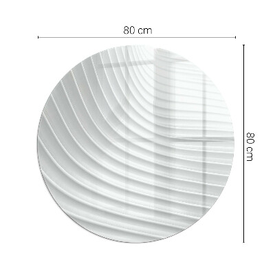 Glass hearth pad round Waves of delicate lines