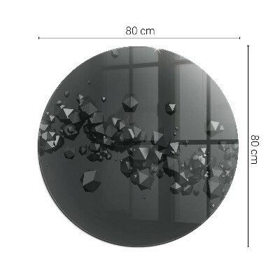 Glass hearth for stove round Abstract cloud of solids