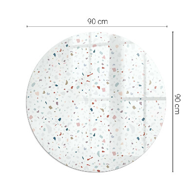Glass hearth pad round Pattern with small shapes