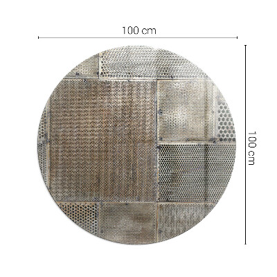 Glass hearth for stove round Pattern of perforated sheet metal