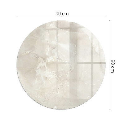 Glass hearth pad round Natural marble pattern