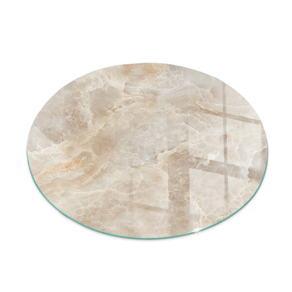 Glass hearth pad round Natural stone pattern
