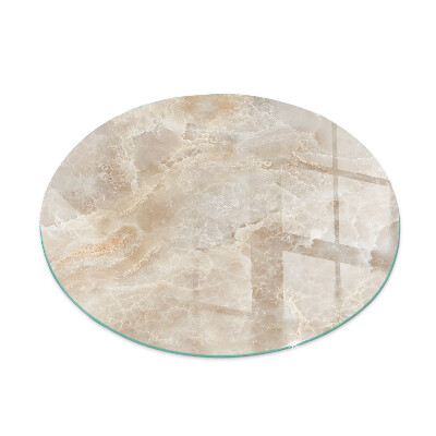 Glass hearth pad round Natural stone pattern