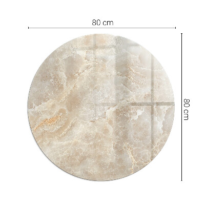 Glass hearth pad round Natural stone pattern
