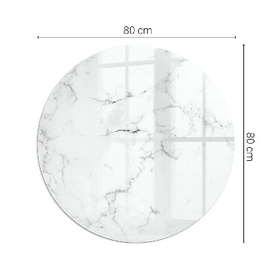 Glass hearth for stove round Marble pattern with veins
